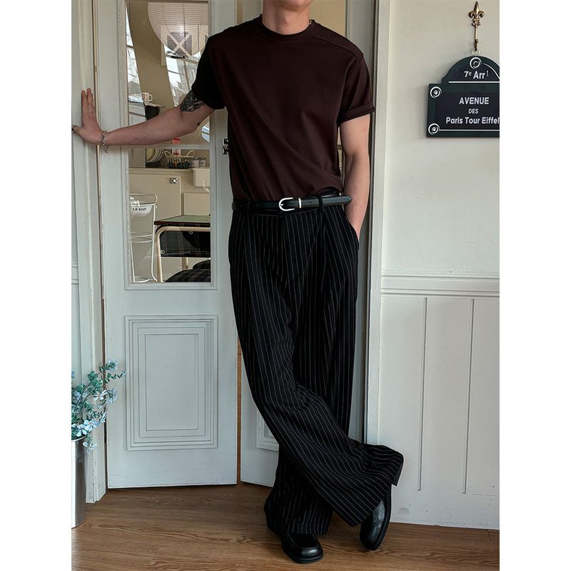  [S/S] Low stripe wide slacks(3color)