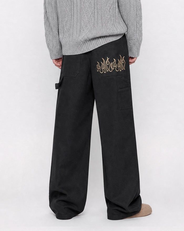 (UNISEX) Flame Double Knee Cotton Pants