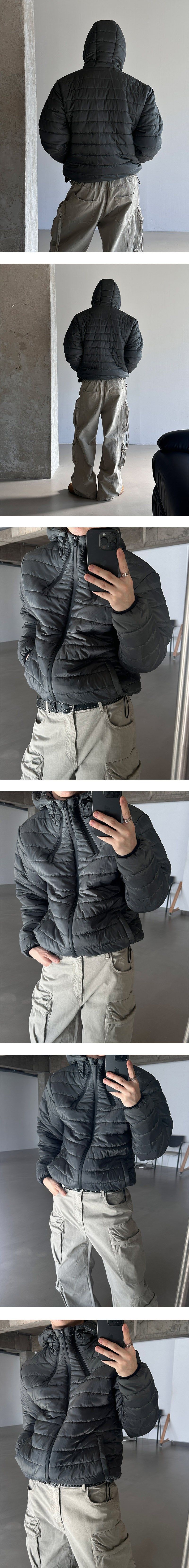[Unisex] Triple zipper hood padding(4color)