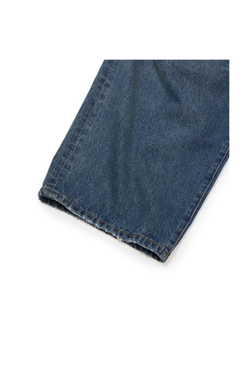 (BASE) TUCK DENIM PANTS (BLUE)