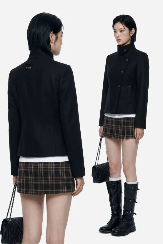 26FW★ [ EEUN MADE ] Rosette High-Neck Jacket