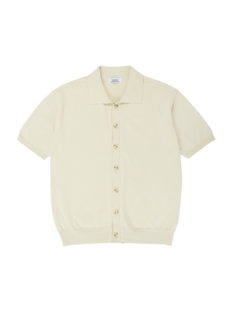 T1015 OPEN SHORT-SLEEVED KNIT_BEIGE