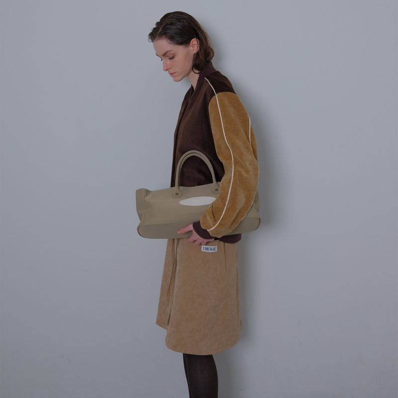 Beige Camou Midi-Skirt