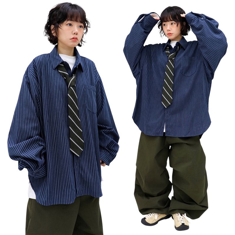 Oversized Stripe Balloon Shirt