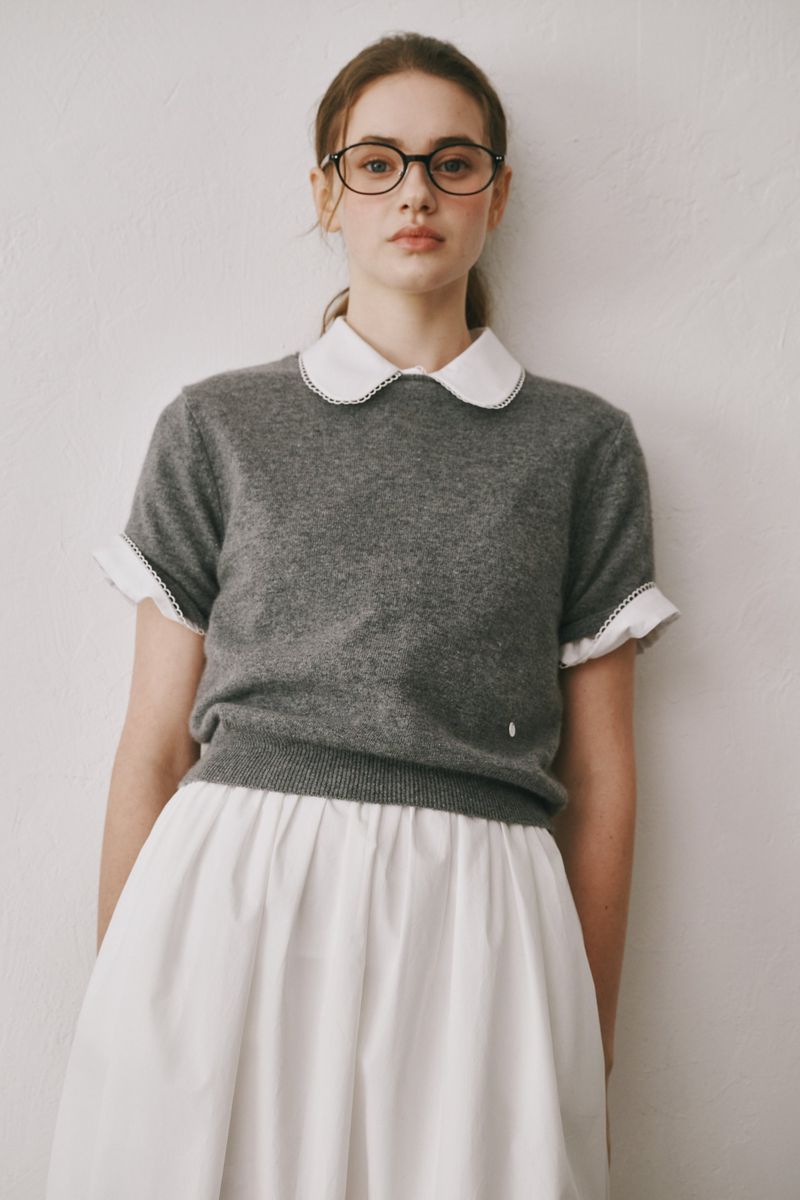 Shirring cotton skirts (Ivory)