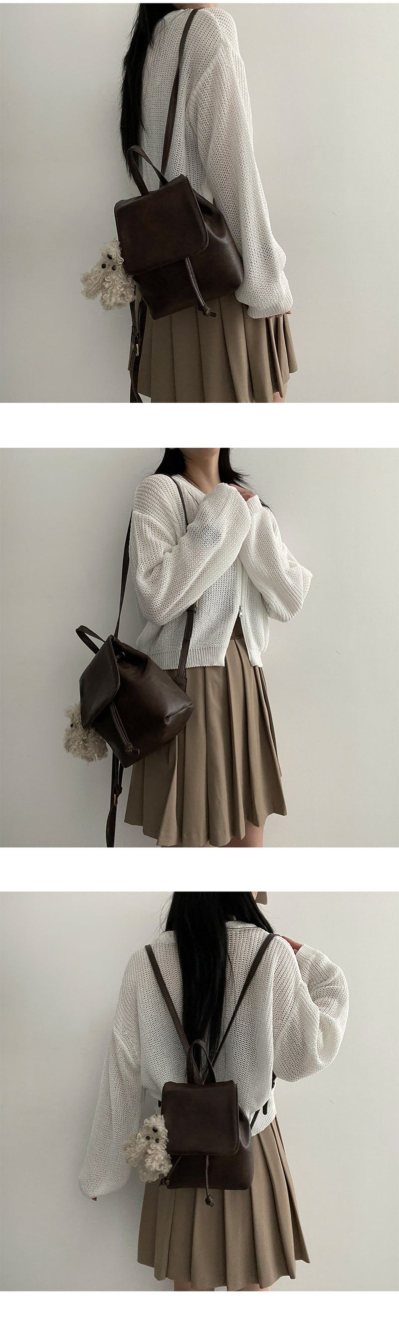 Toffee Nut Leather Mini Backpack