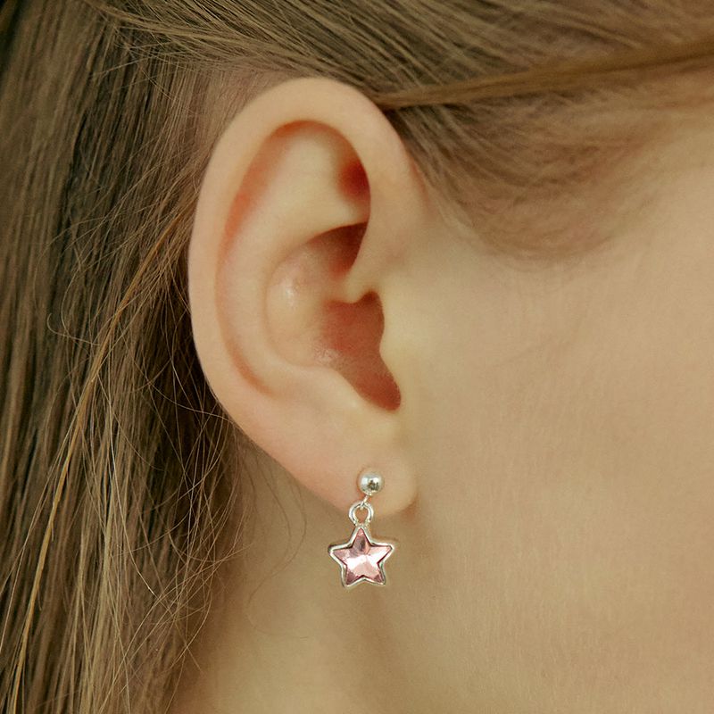 [Silver 925] Cubic Star Earrings