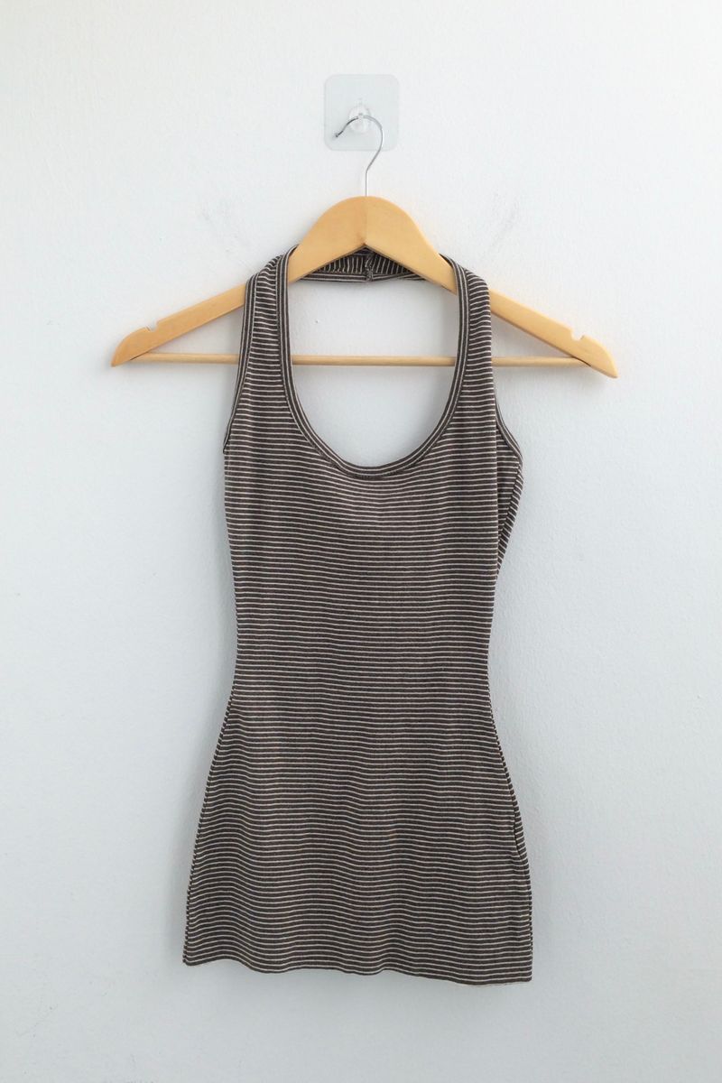 Stripe halter sleeveless
