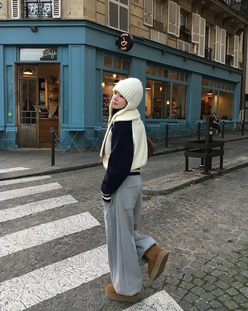 [ORIGINAL] Tard Color-Block Raglan Knit Zip-Up