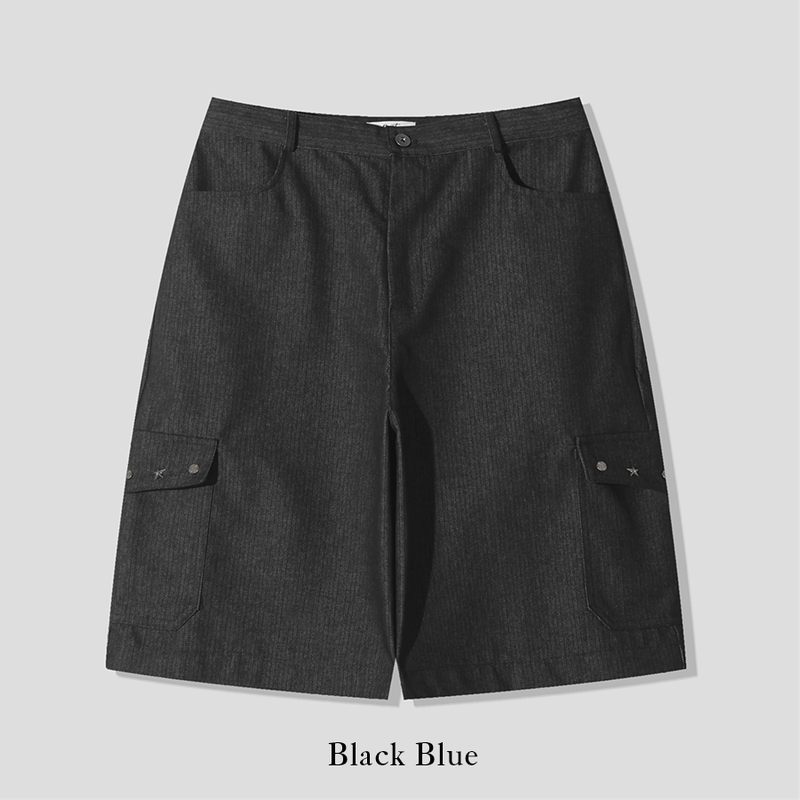 Twos herringbone bermuda pants