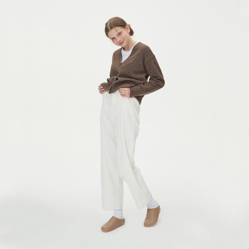 WOOL CROP KNIT CARDIGAN_BROWN