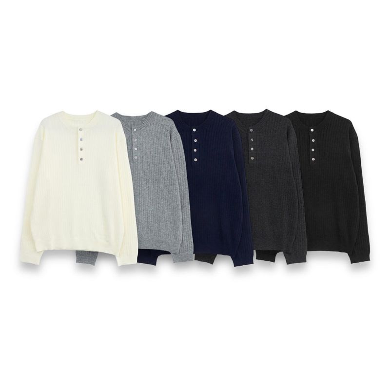 LMN Verbony 4 Button Long Sleeve Knitwear (5 colors)