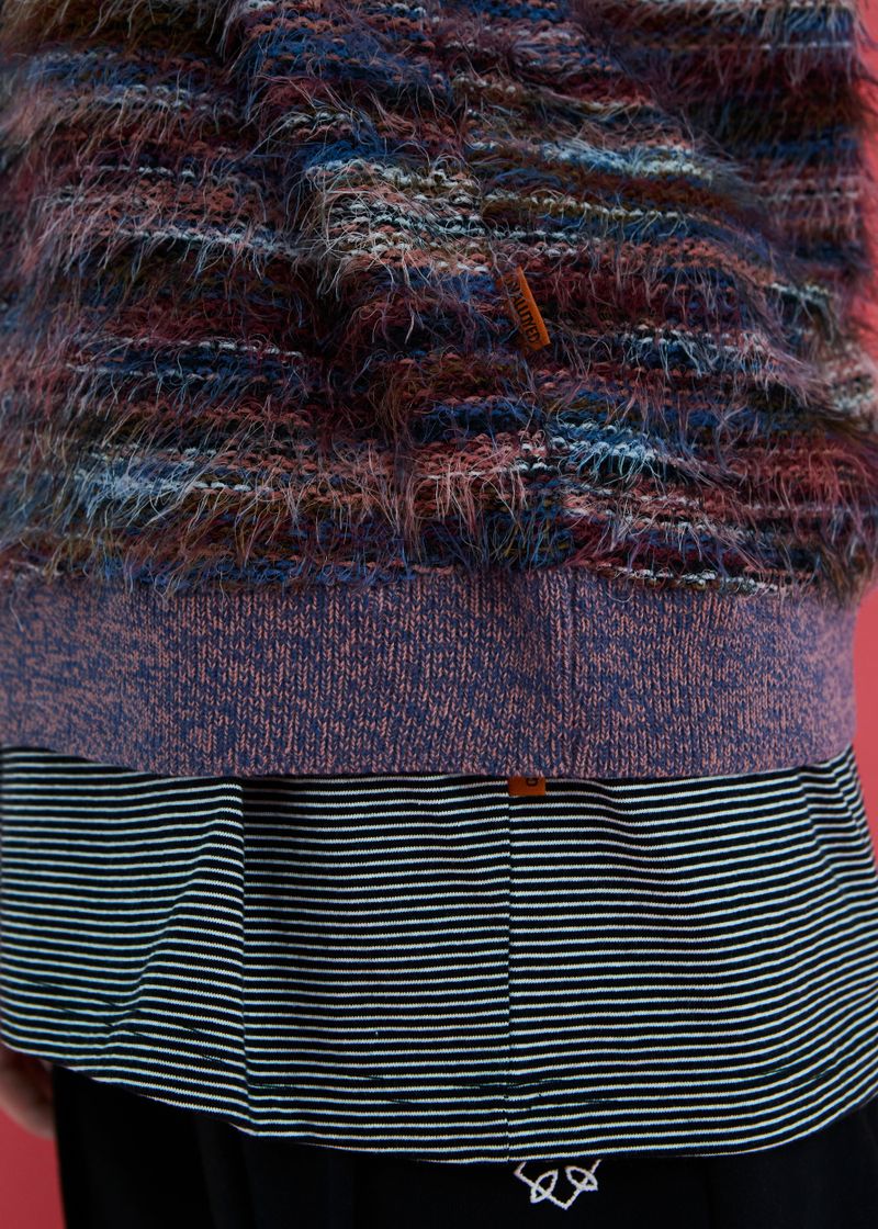 FUR KNIT VEST / PURPLE