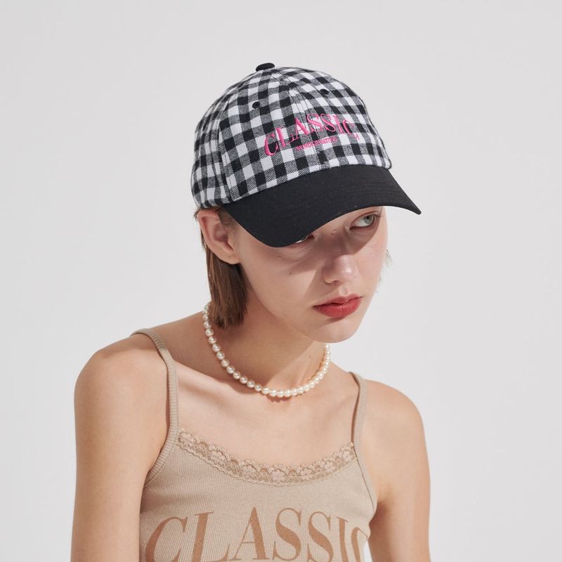 wonder visitor（ワンダービジター）の「Classic check Ball-cap [Black]（Hats）」