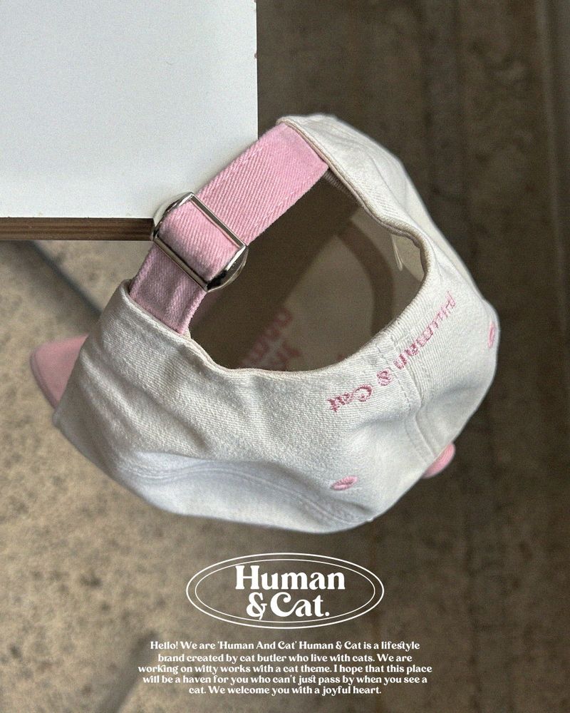 CAT HUMAN LOVE PEACH BALL CAP  / PINK