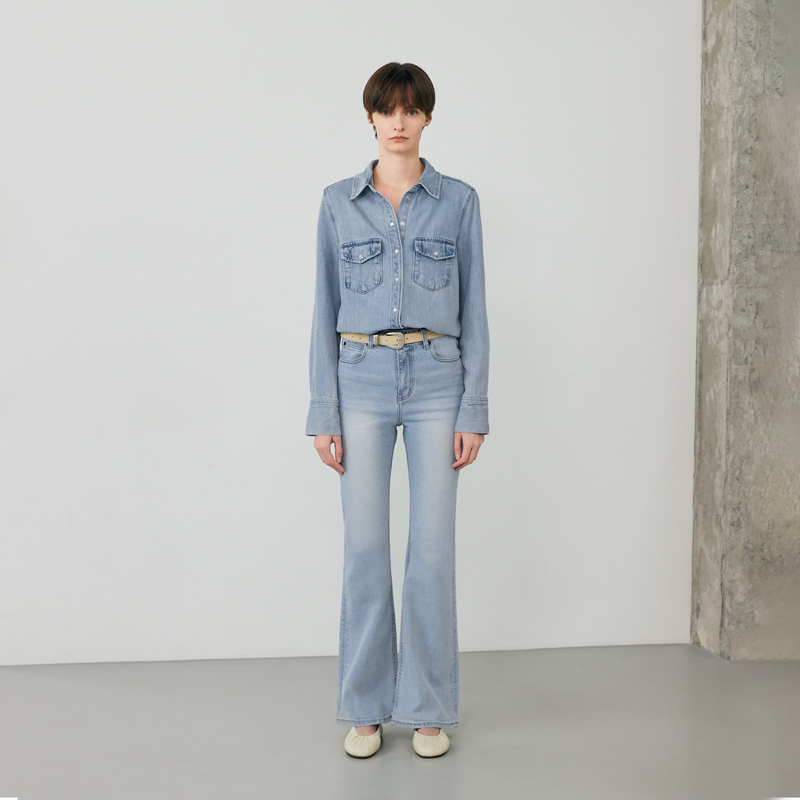 27Y(トゥエンティセブンワイ)の「Light blue wide boots cut - D001(Pants)」