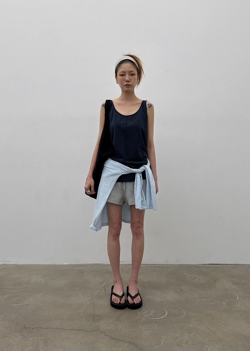 [MADE] Neko Pintuck Long Sleeveless Top