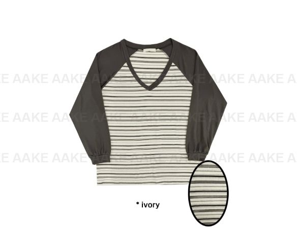 V-NECK STRIPE RAGLAN LONGSLEEVE