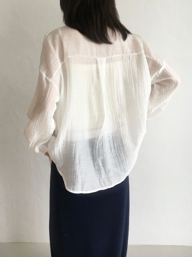 Airy Shell See-Through Shirt (7c)