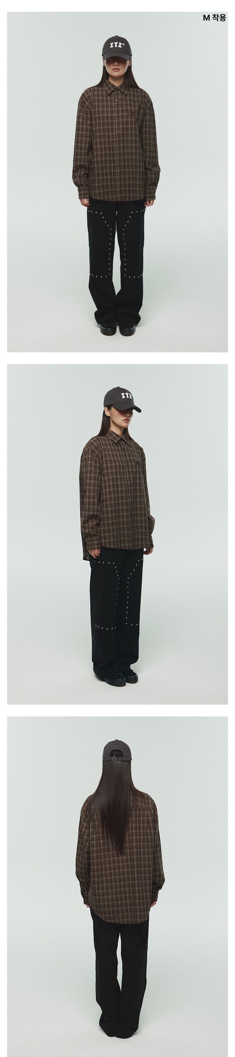 ITZ MINI LOGO CHECK SHIRT - BROWN