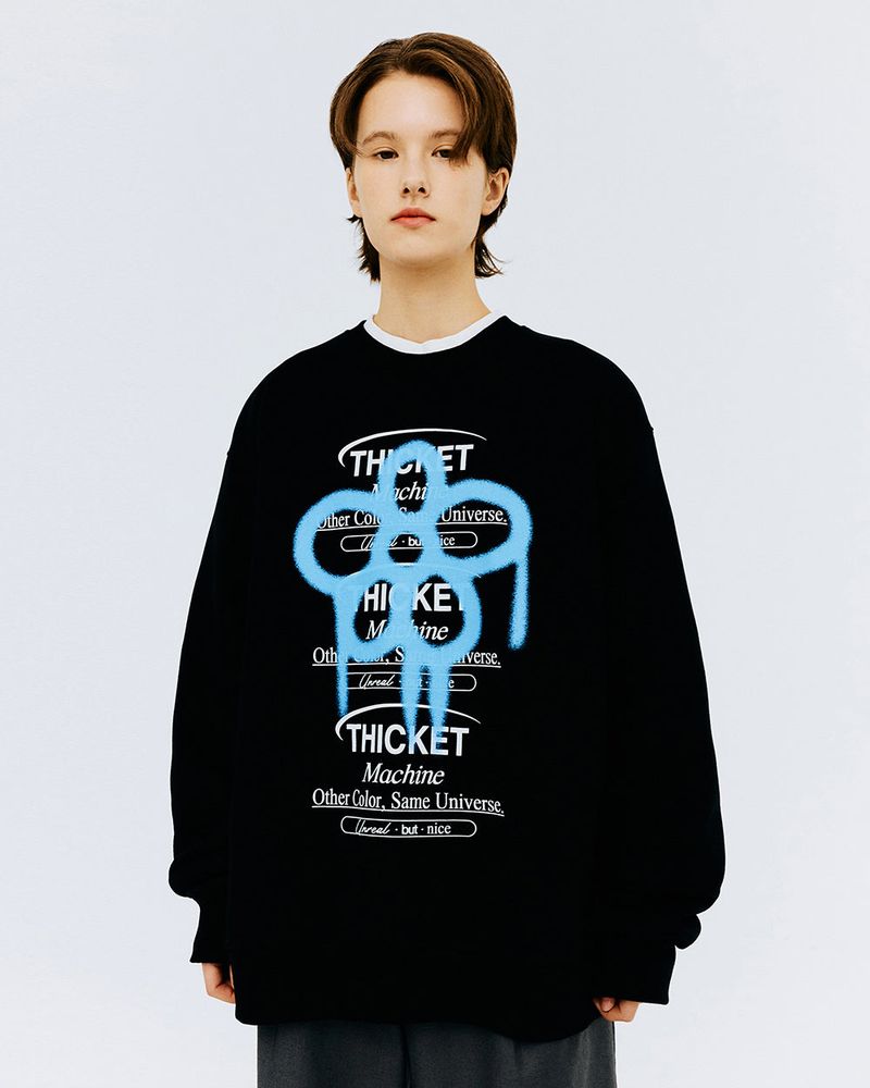 THICKET MACHINE FLOWER SWEATSHIRT-BLACK