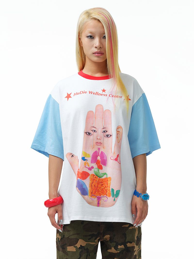 HuDieGongZhu（HuDieGongZhu（フーディーゴンジュ））の「Wellness Hand Print T Shirt（Tops）」