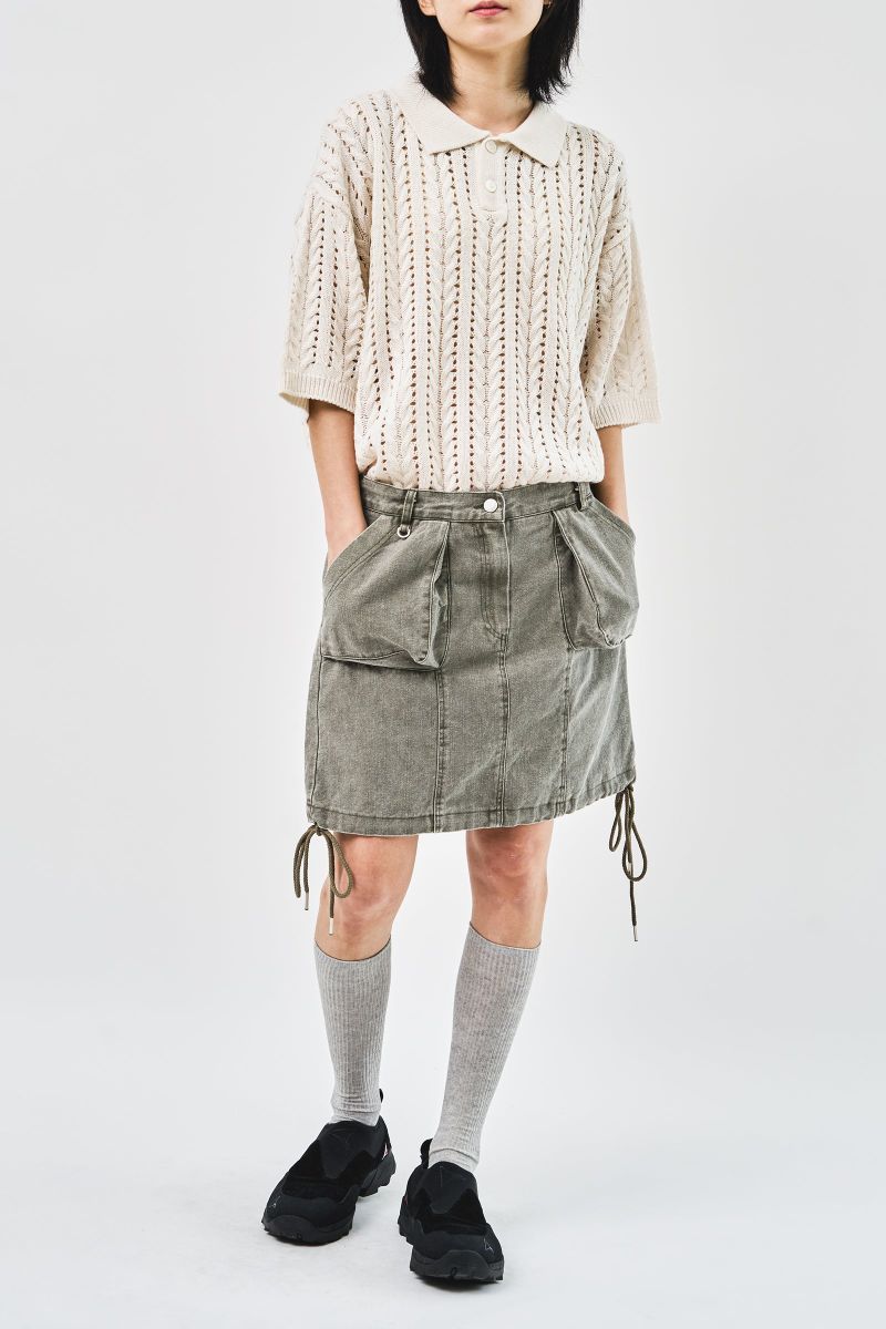 (W) Weth Washed Skirt (2color)
