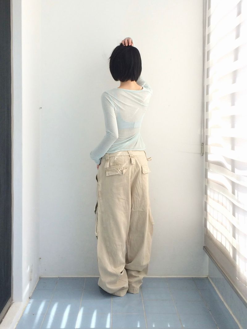 Pocket cargo strap pants