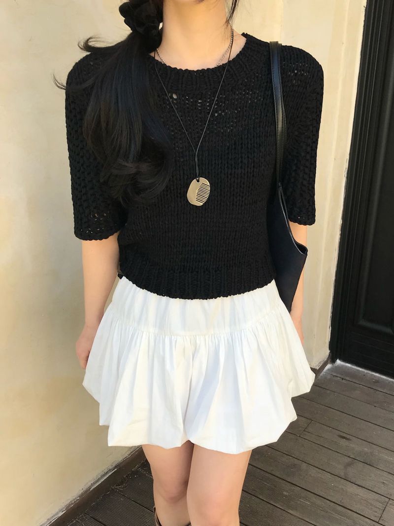 Reve Sand Loose Fit Mesh Half Knit