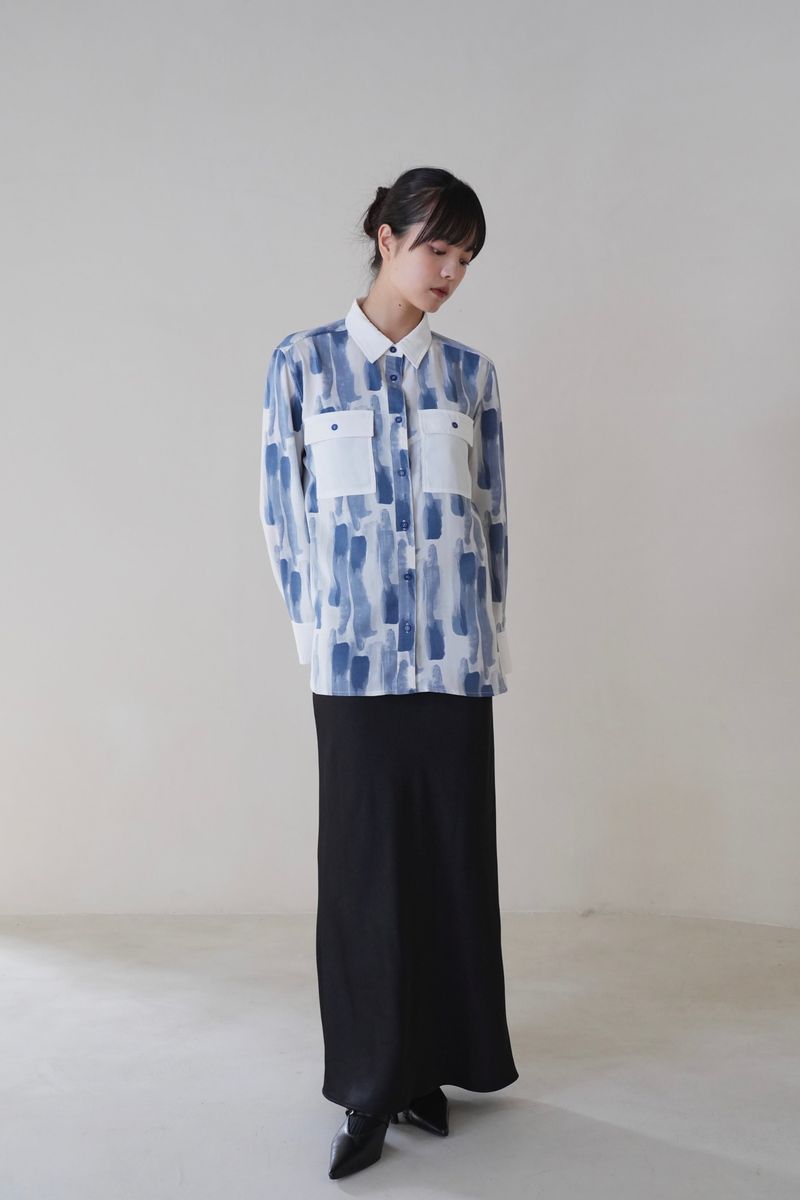 pattern pocket shirt