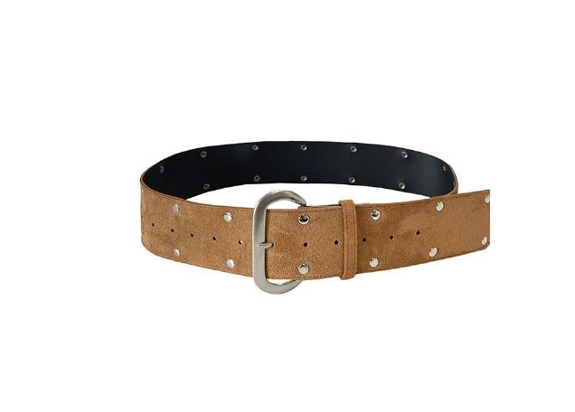 suede stud over belt