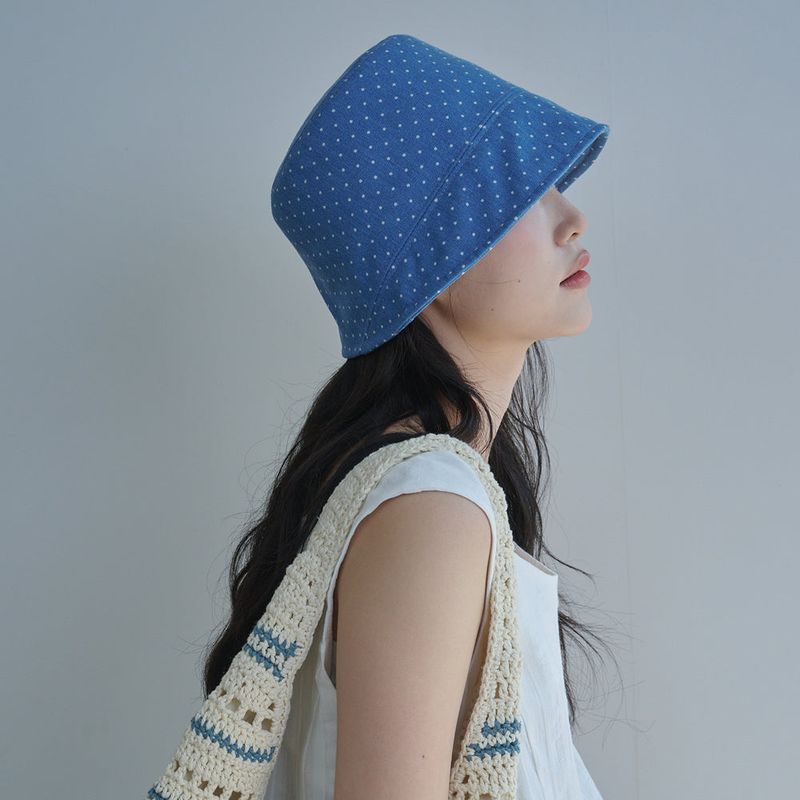 Dot Denim Moon Bucket Hat