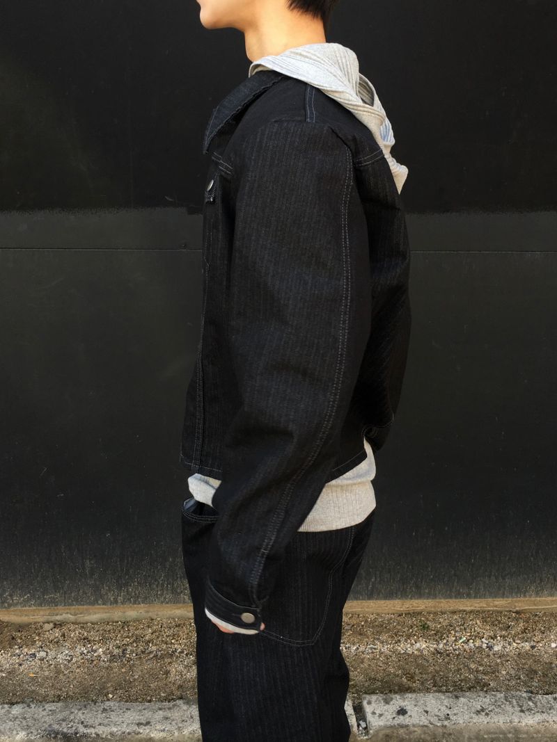 [SET] Aubert Non-Faded Wrap Denim Jacket 2C