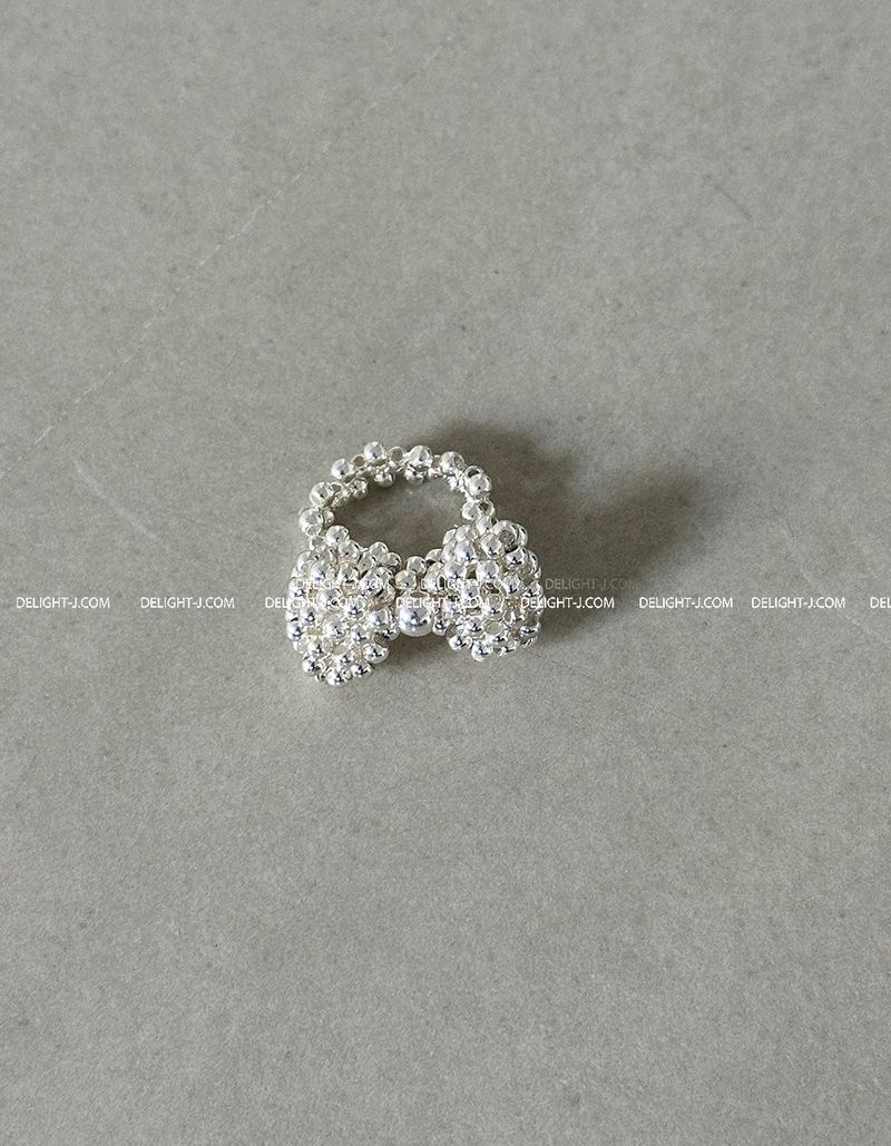 Silver Big Ribbon Ring Ring