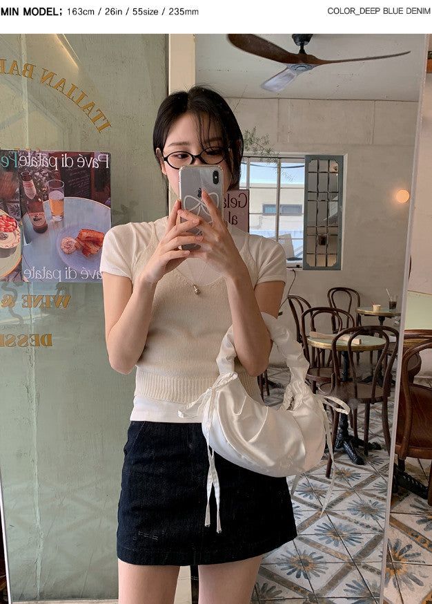 Classic Denim Mini Skirt (2color)