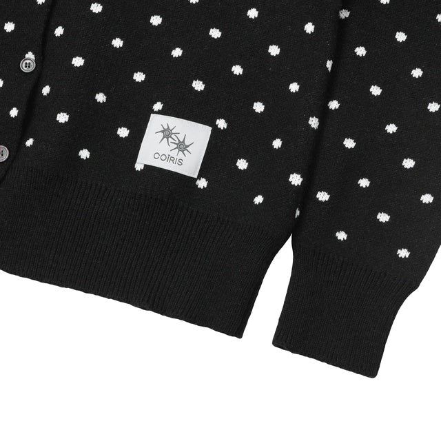 GRAIN R-NECK DOT KNIT CARDIGAN (2COLOR)