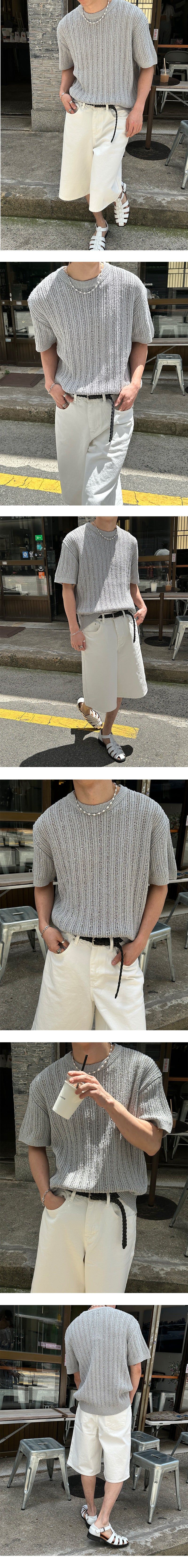 [S/S] White cotton bermuda pants