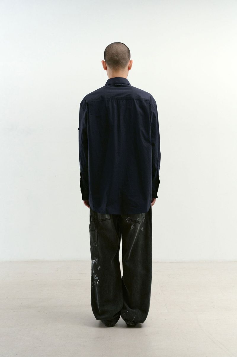 One Pocket Paper Work Shirt (Navy)