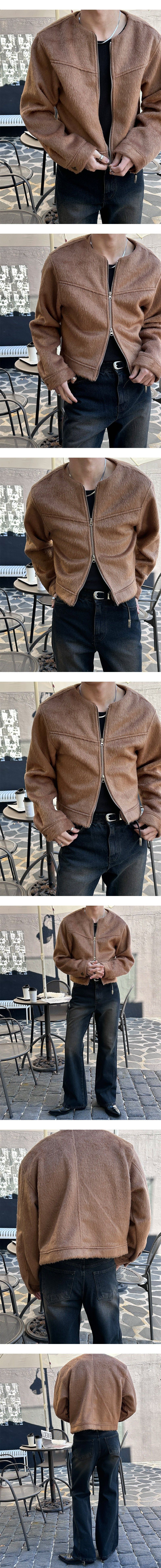 [F/W] Wool roundneck crop jacket(2color)