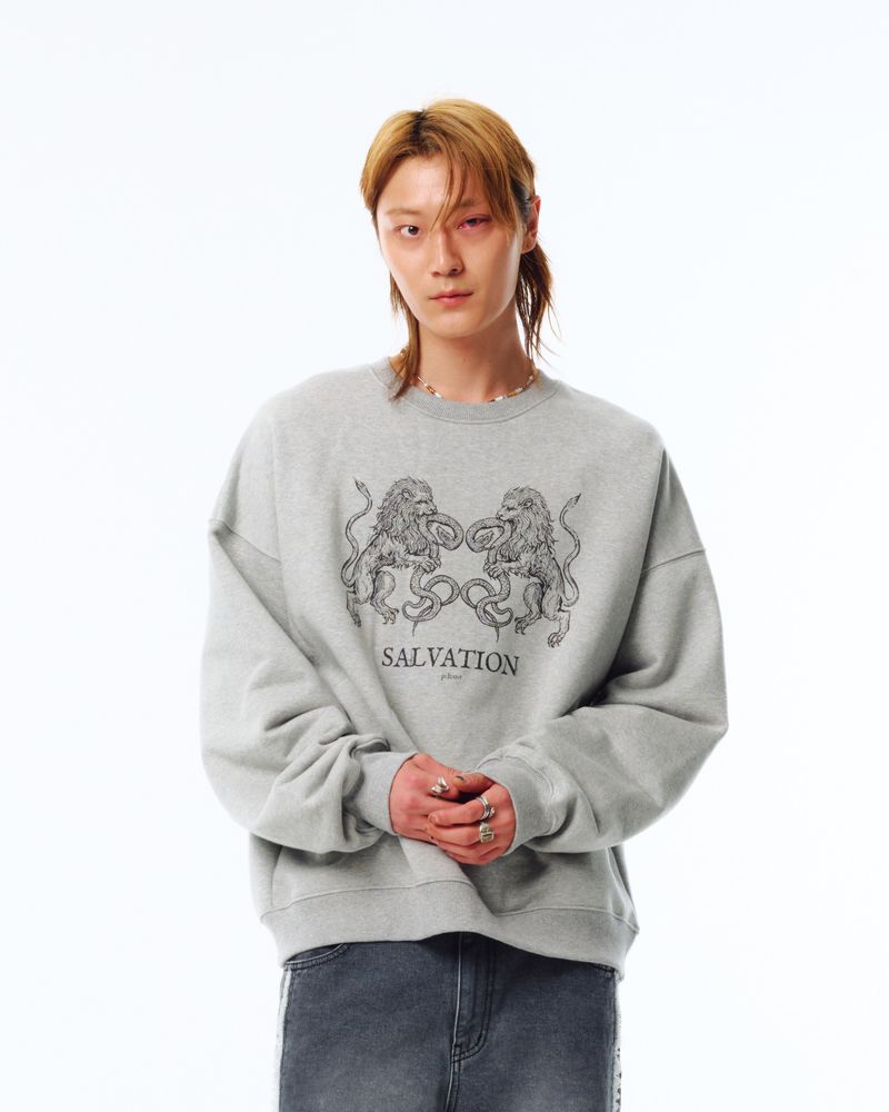 Salvation Lion Sweatshirt/Melange Grey