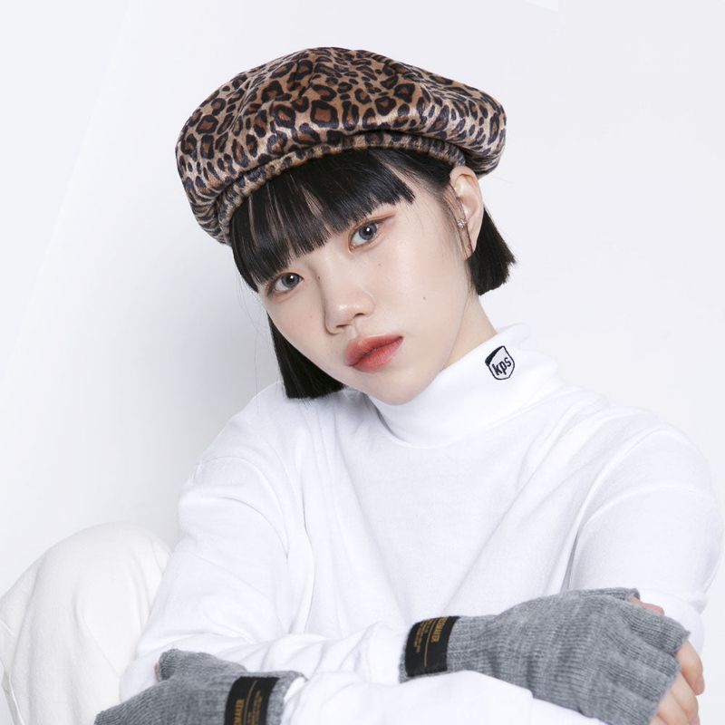CALF SKIN BERET (2COLORS)