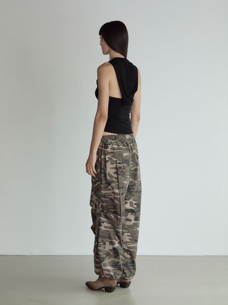 D-ring Cargo Pants_Camoflage beige