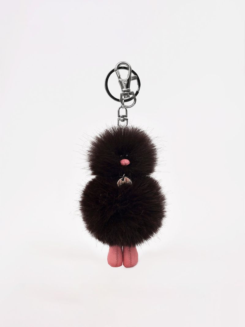 Cosymosy Mini Bird Keyring -  Dark Brown