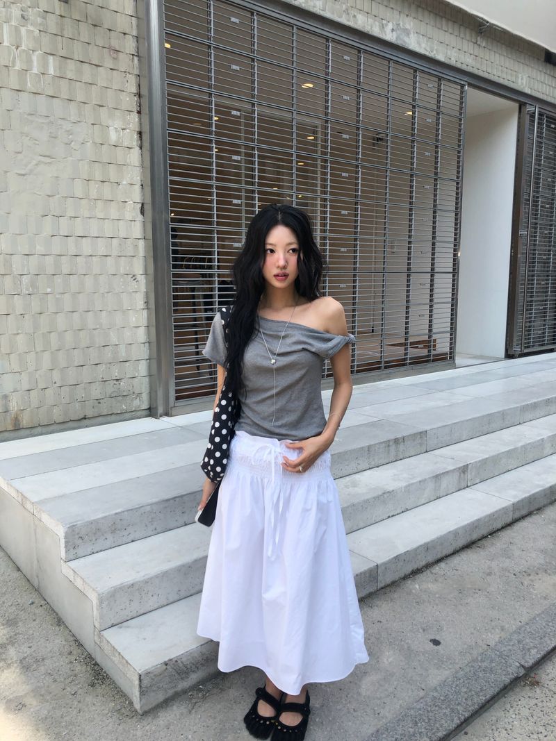 Rose Shirring Skirt