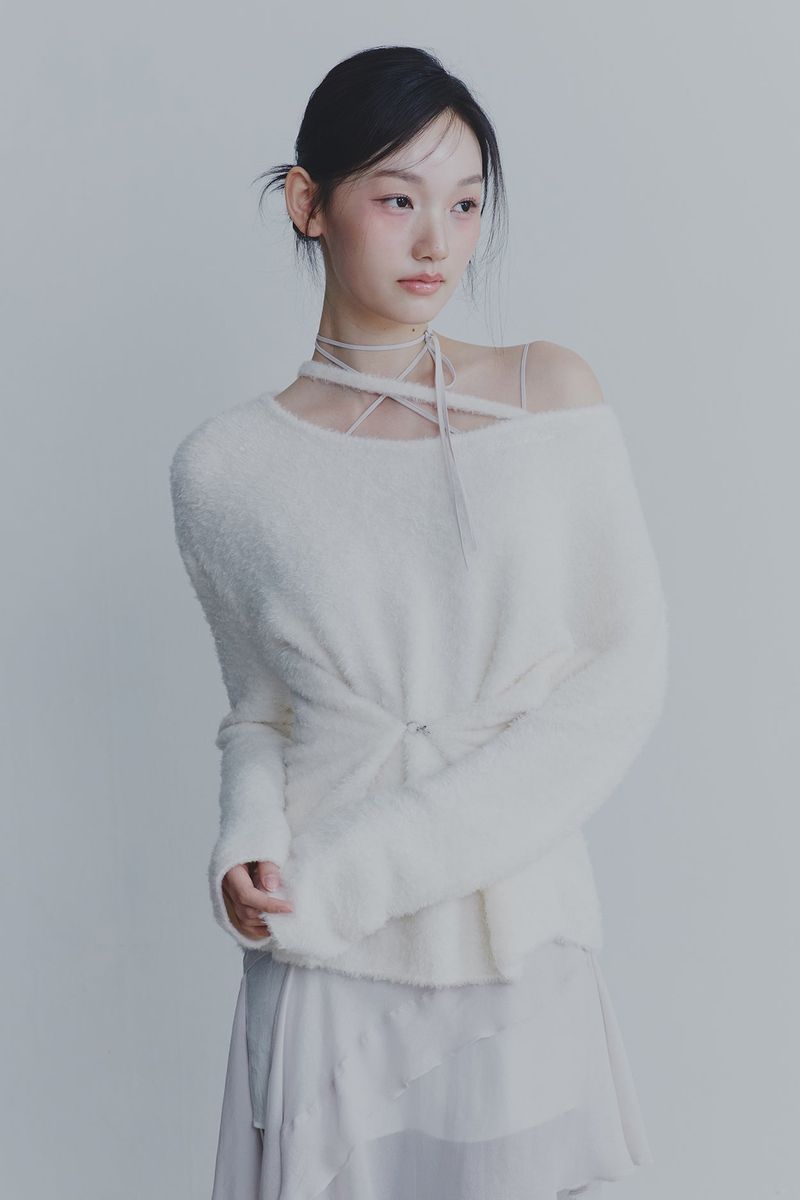 RUBY HOOK OVER KNIT ivory