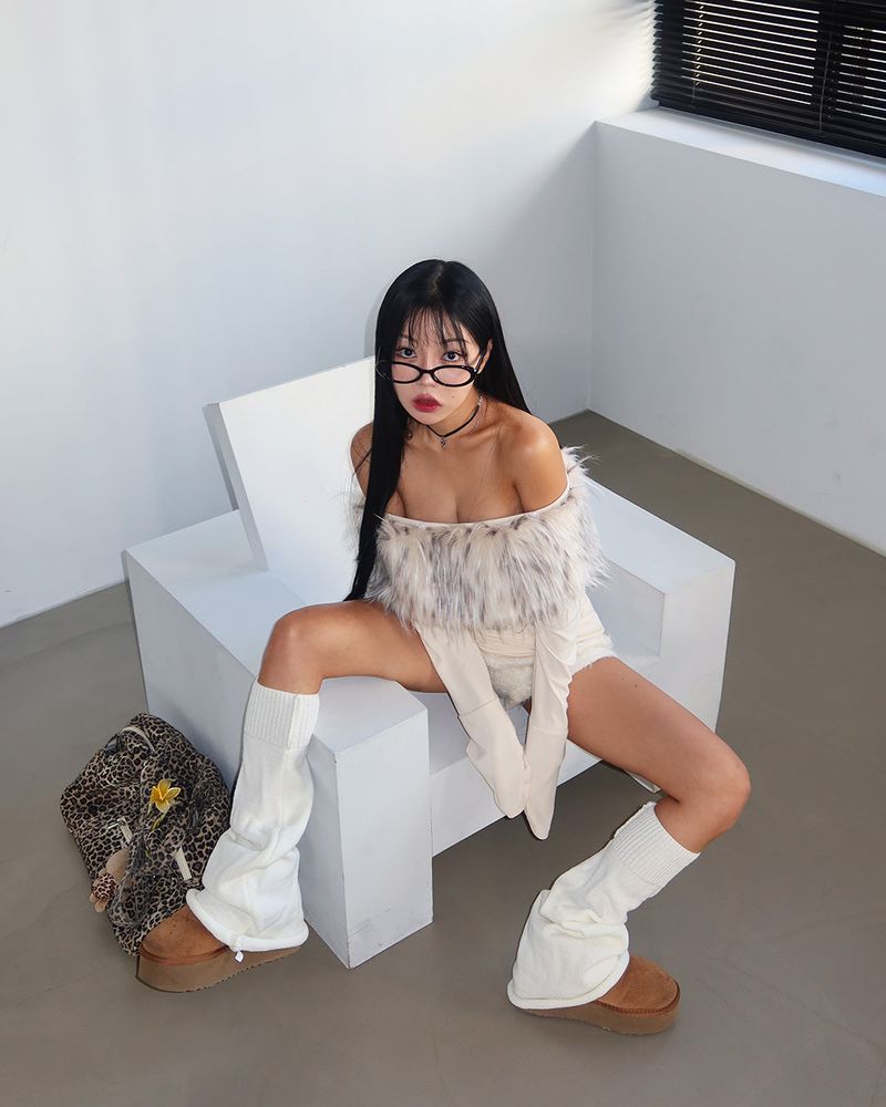 woolen fur shorts