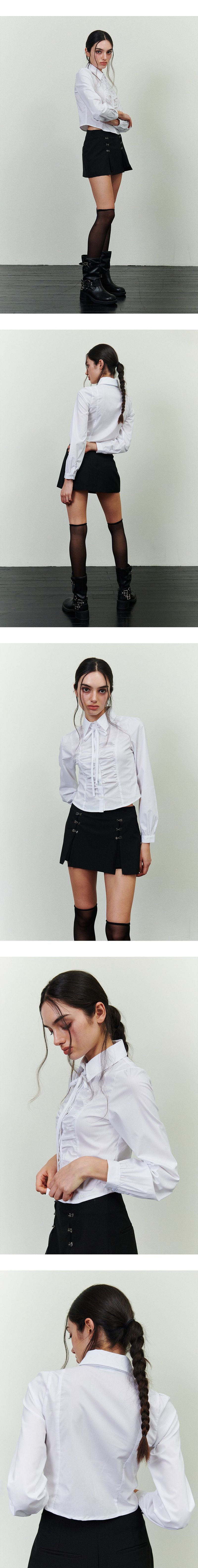 ELIN SHIRRING SHIRT white