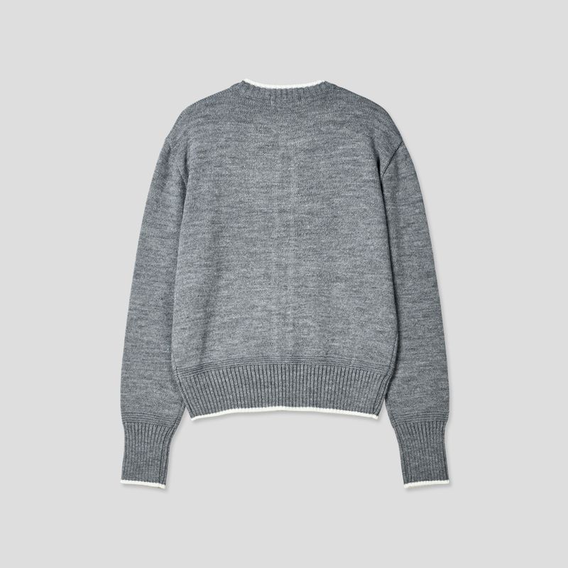 Fingerhole 2-Way Wool Knit Zip-up