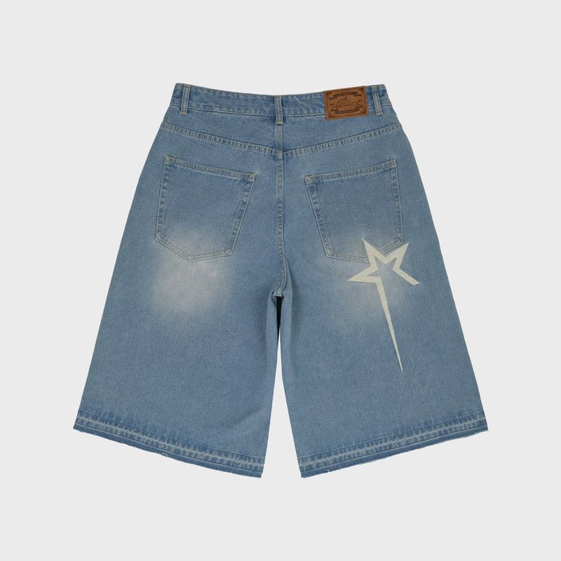 Western Stud Bermuda Denim Pants