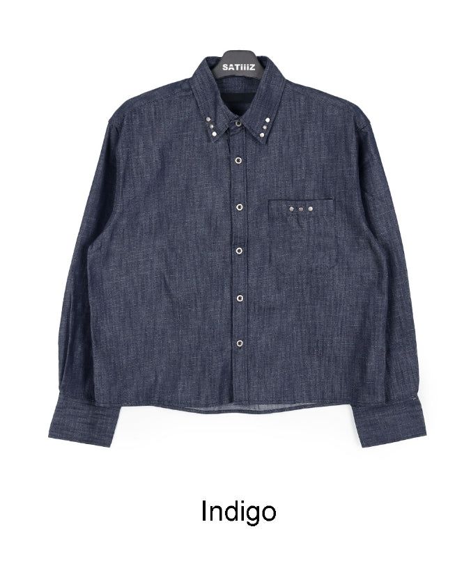 Aredi studded denim shirt